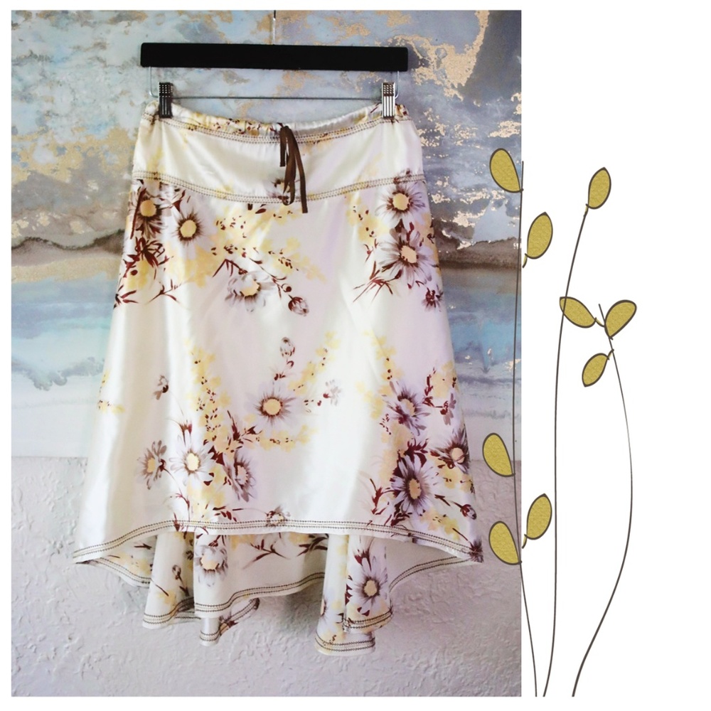 Max Studio silk drawstring skirt